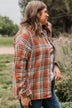 Campfire Nights Plaid Jacket- Burnt Orange