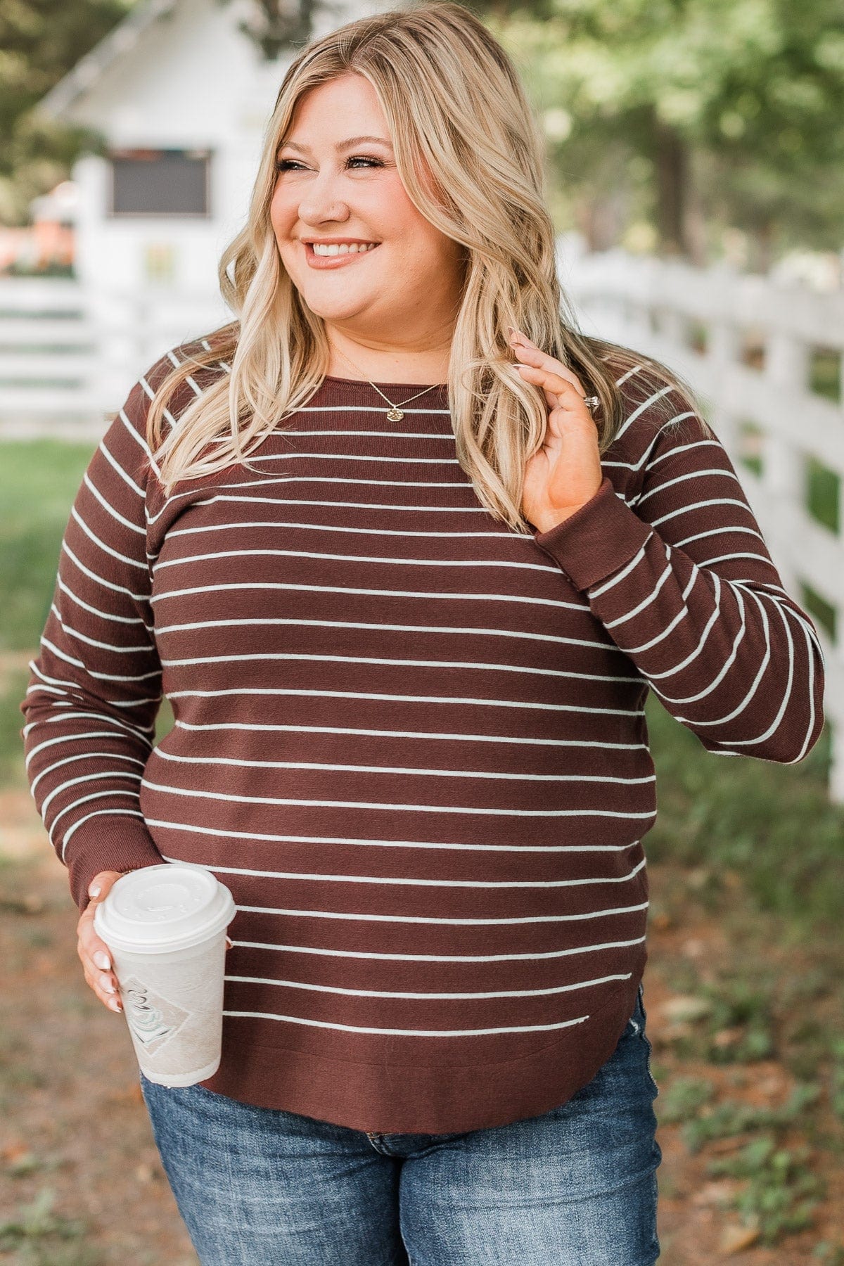 Days Like These Striped Sweater- Chocolate & Ivory