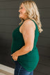 Just Peachy Ribbed Tank Top- Hunter Green