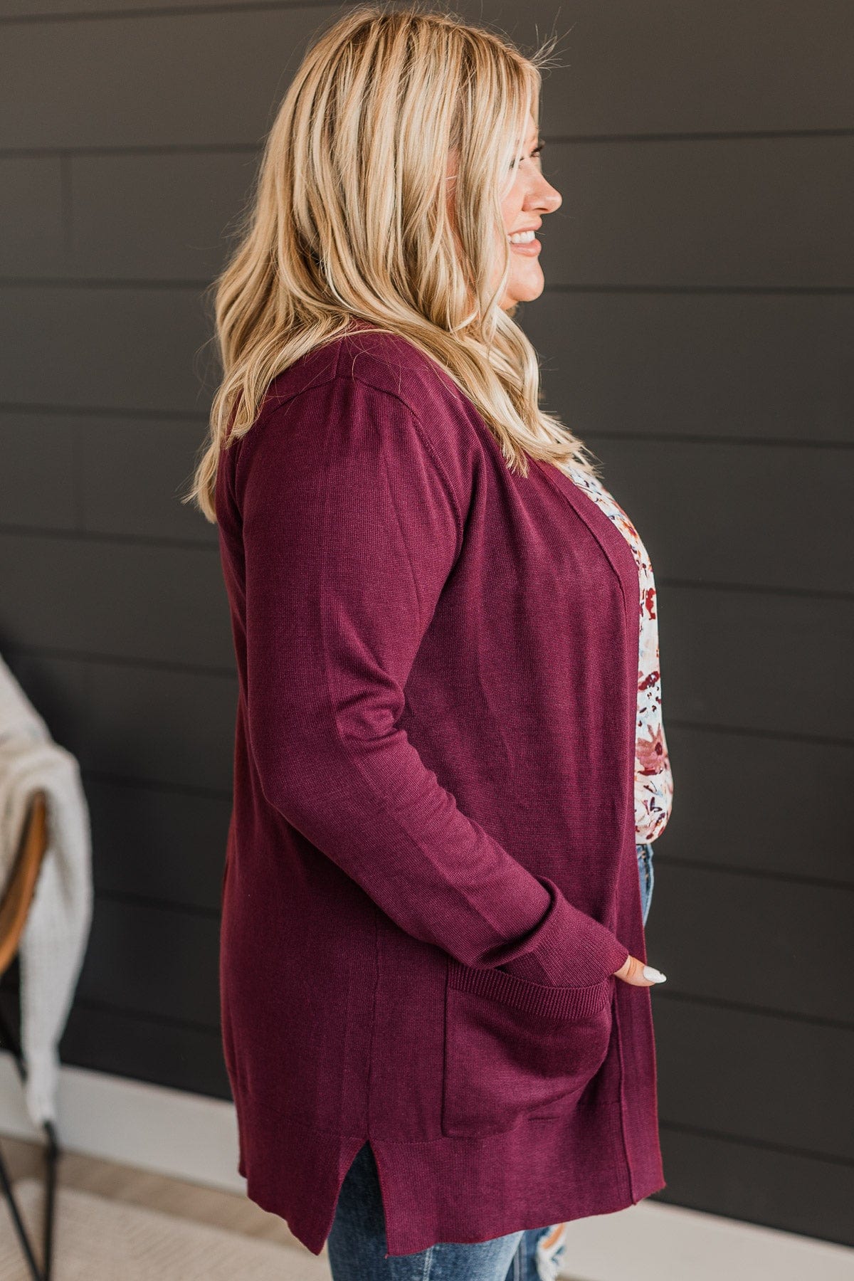 Can't Resist This Knit Cardigan- Wine