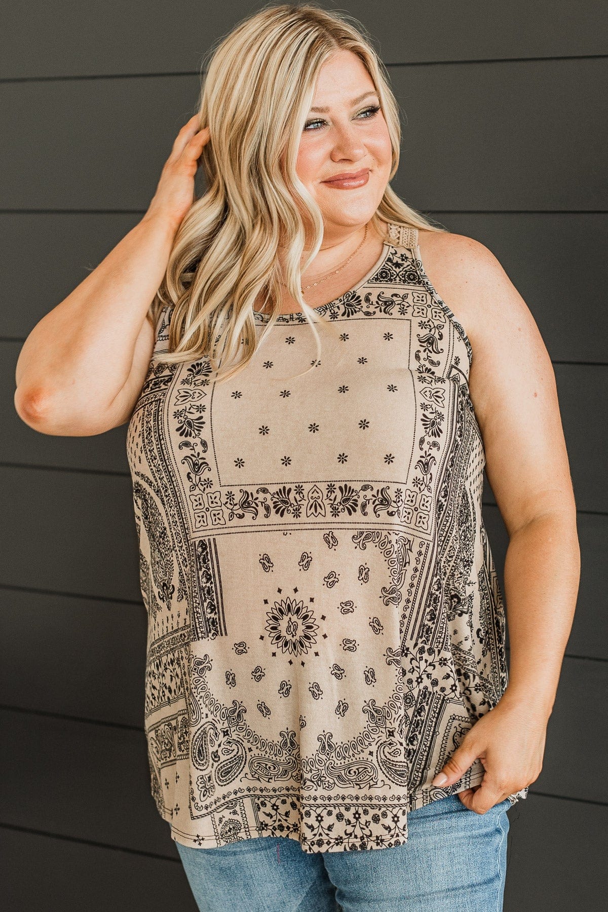 Confident Feeling Knit Tank Top- Taupe