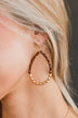 Take Your Pick Teardrop Earrings- Brown & Gold