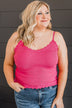 Pure Coincidence Knit Tank Top- Fuchsia