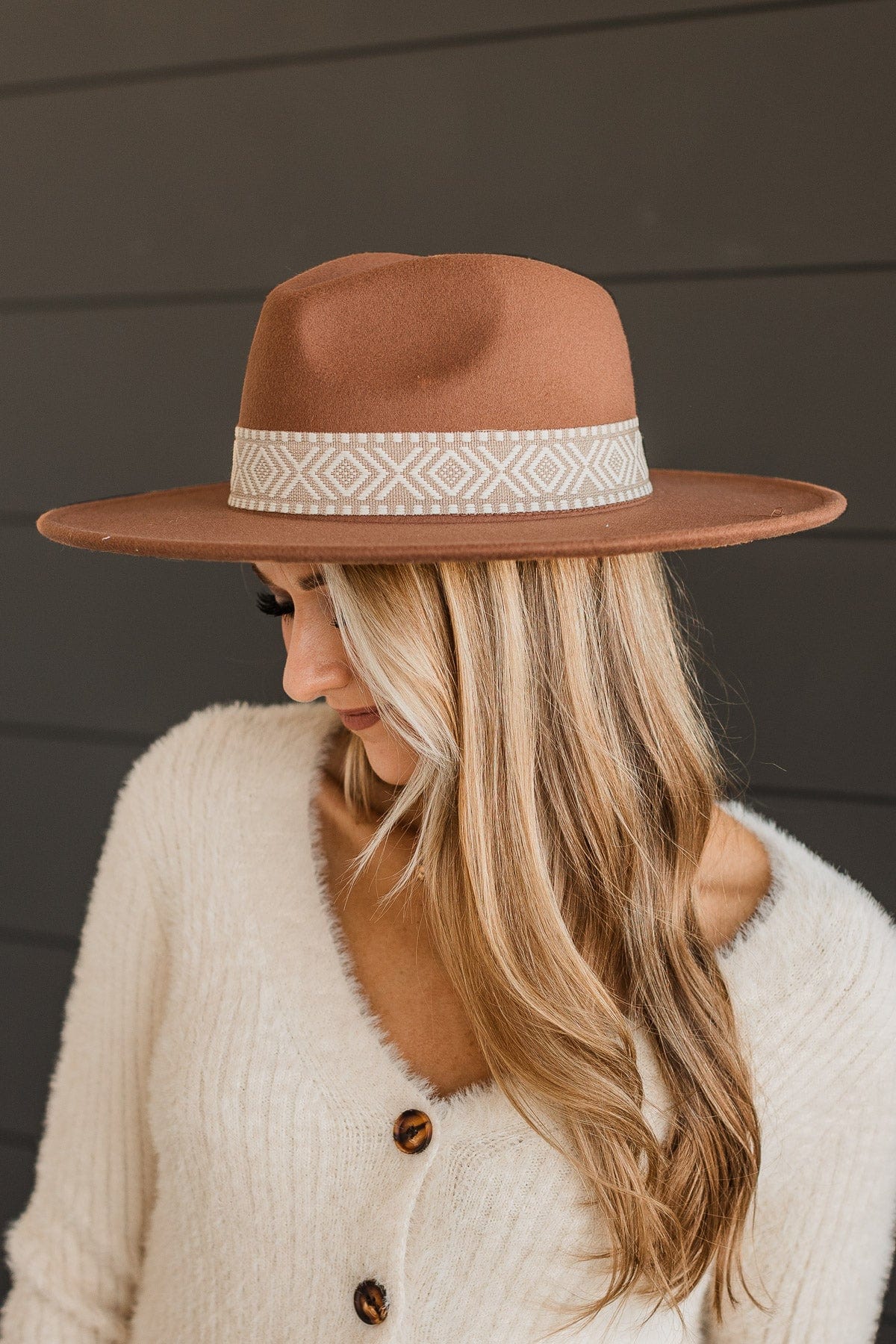 Thrilled For This Wide Brim Hat- Brown