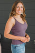 True Romance Ribbed Tank Top- Dusty Purple