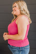 Pure Coincidence Knit Tank Top- Fuchsia