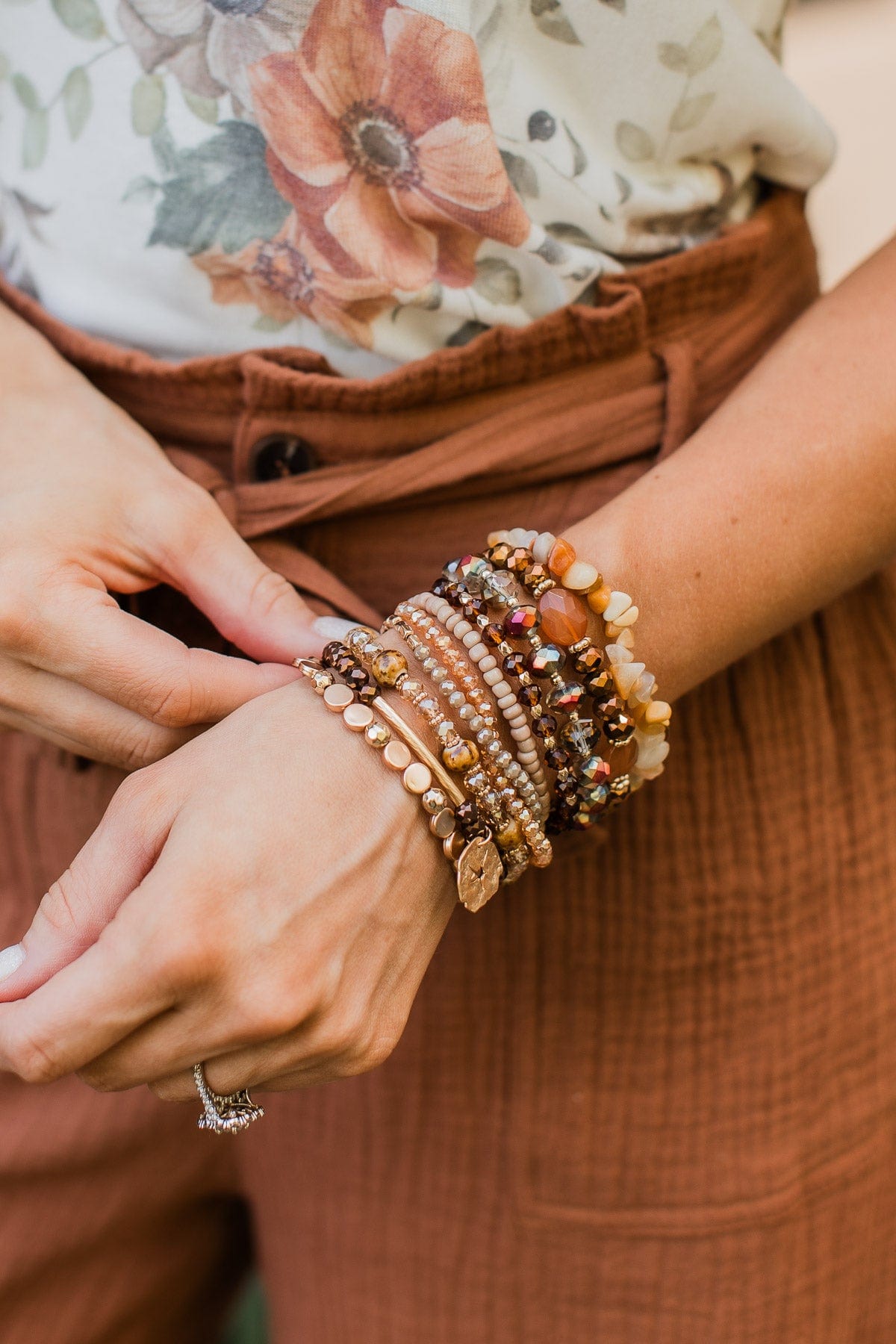 Made To Dazzle Bracelet Set- Brown