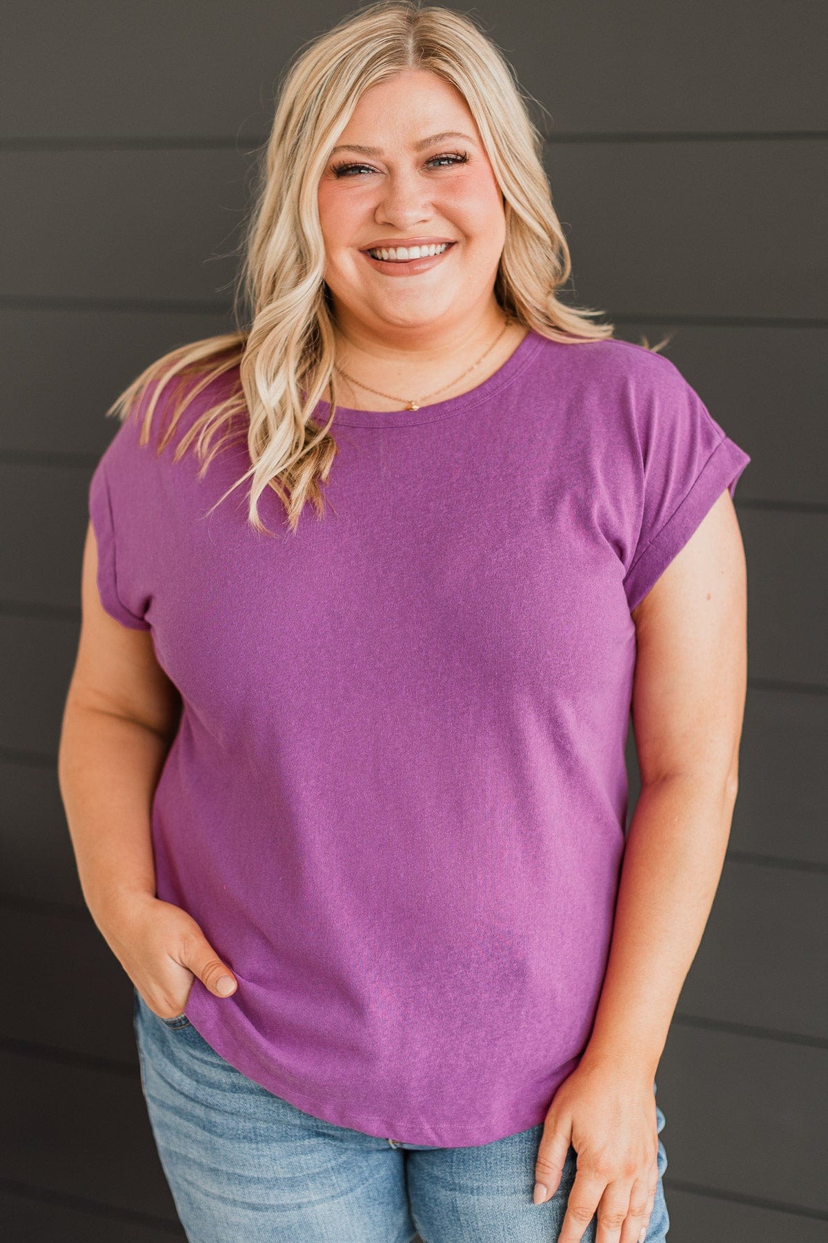 Forever Bliss Knit Top- Dark Orchid