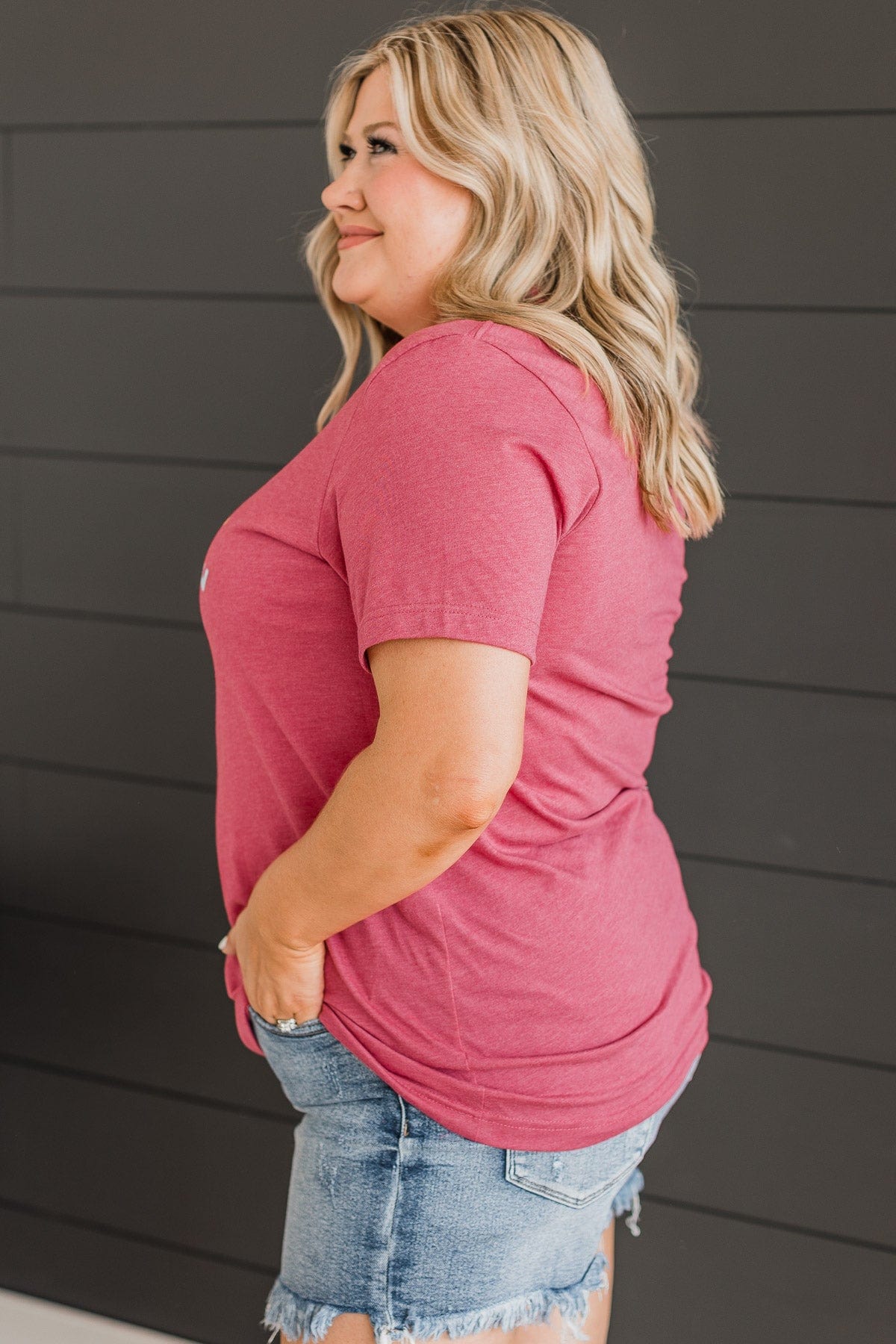 "Oh Hey Sunshine" Graphic Tee- Berry