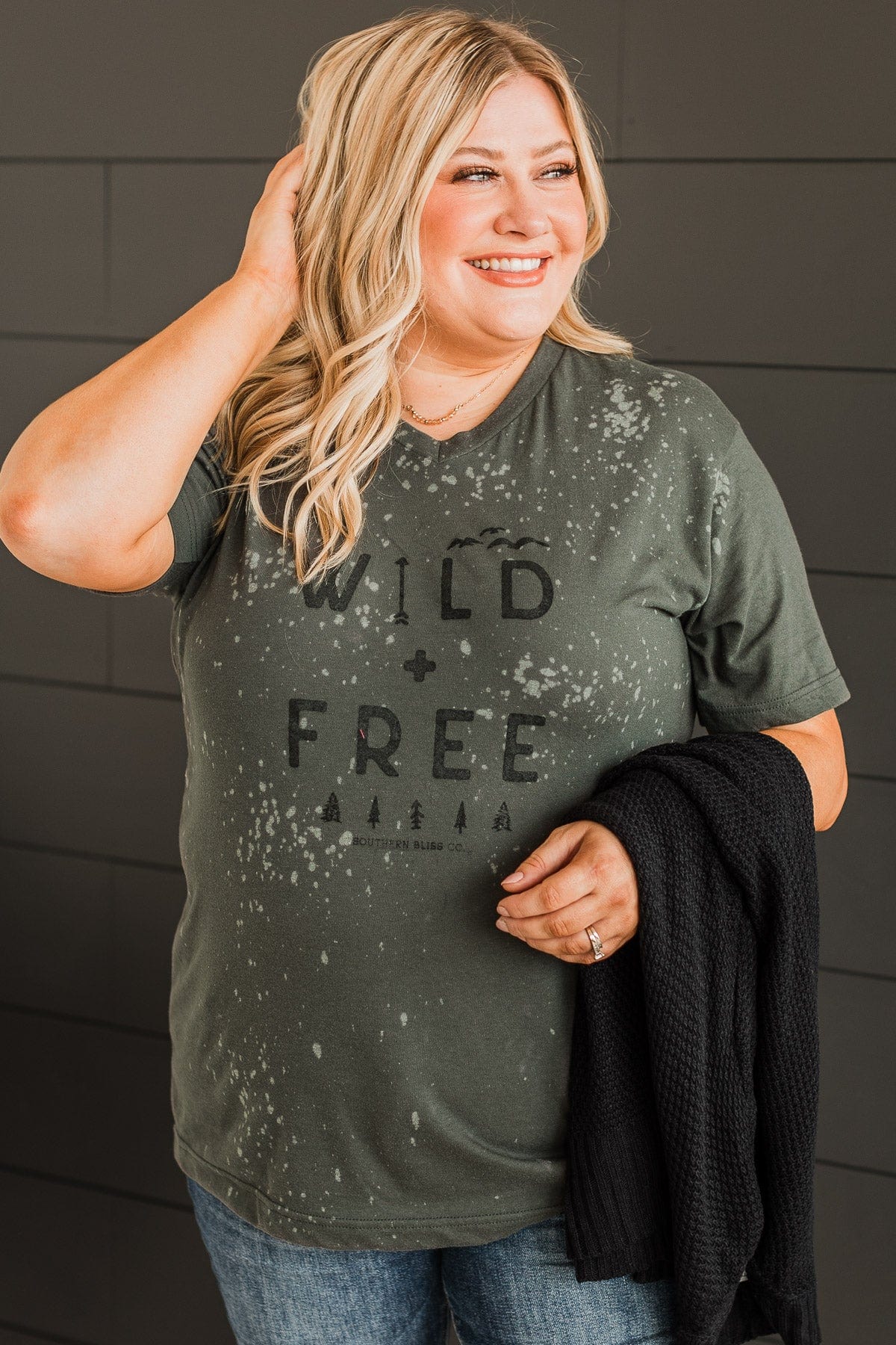 "Wild + Free" Graphic Tee- Charcoal