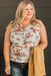 Simply Flourishing Floral Tank Top- Ivory & Marsala