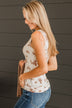 Friends For Life Floral Tank Top- Ivory & Brown