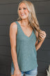 Everyday Crush Knit Tank Top- Dusty Teal