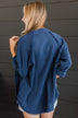 All Around Amazed Button Top- Navy