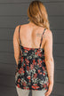 Flirting With Fate Floral Tank Top- Black