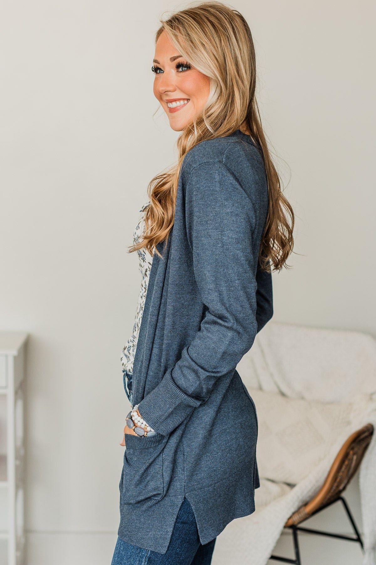 Can't Resist This Knit Cardigan- Denim