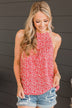 Watch Me Bloom Floral Tank Top- Red