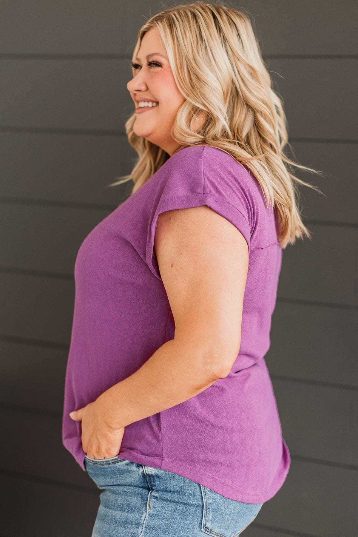Forever Bliss Knit Top- Dark Orchid