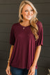 Tearing Down Boundaries Knit Top- Burgundy