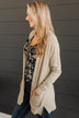 Time To Be Alive Drape Cardigan- Light Taupe