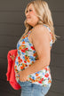Together In Bliss Floral Tank Top- Ivory & Orange