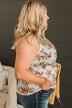 Simply Flourishing Floral Tank Top- Ivory & Marsala