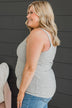 Kind Ways Striped Tank Top- Heather Grey