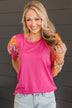 Take More Chances Puff Sleeve Top- Hot Pink
