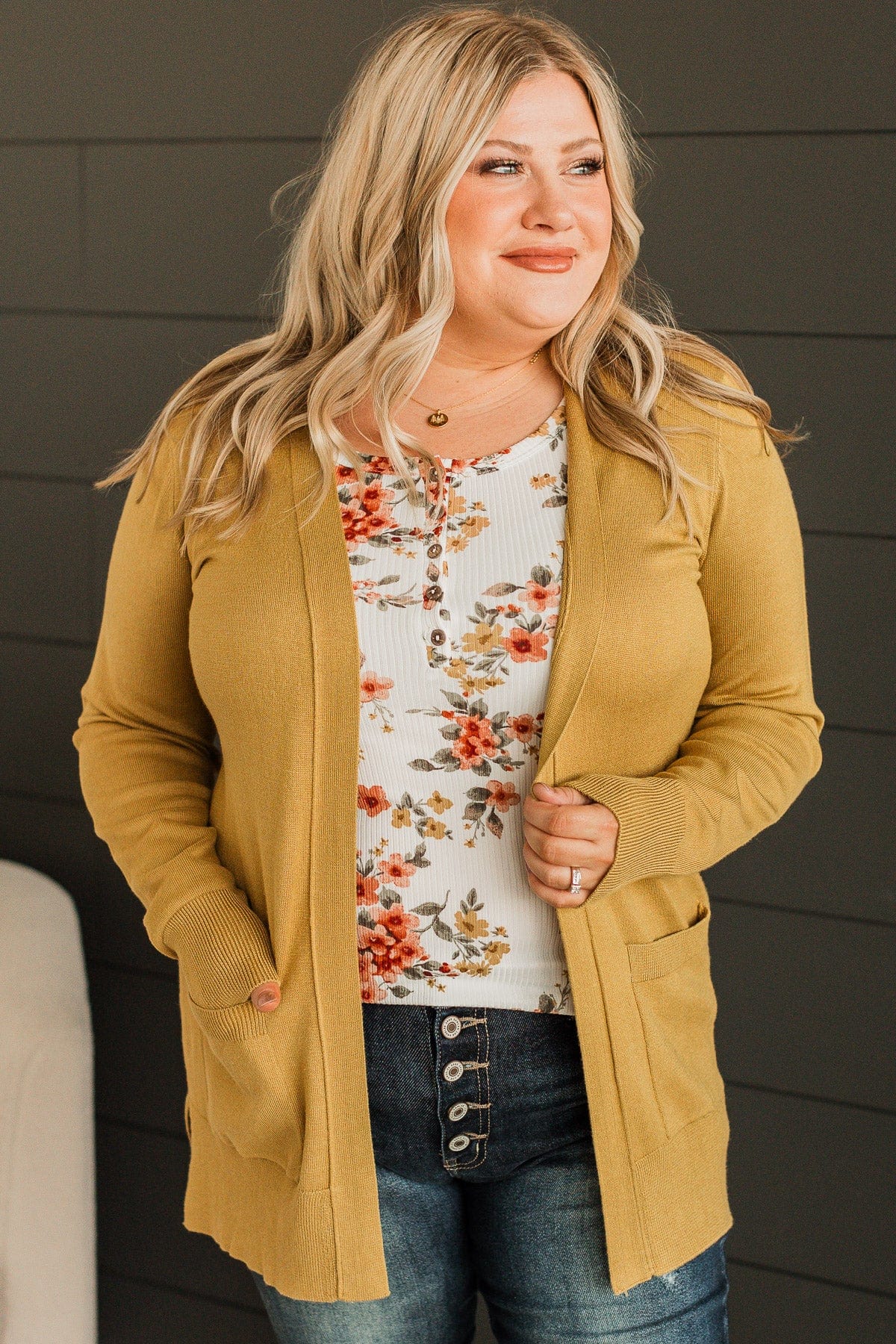 Can't Resist This Knit Cardigan- Goldenrod