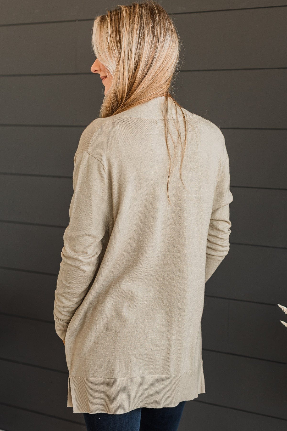Time To Be Alive Drape Cardigan- Light Taupe
