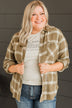 Thread & Supply Promises Made Plaid Top- Olive