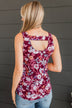 Between You & Me Floral Tank Top- Burgundy