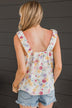 Gave You My Heart Floral Tank Top- Off-White