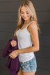 Pleasant Days Ribbed Knit Tank Top- Off-White