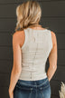 Effortless Dream Ribbed Tank Top- Beige