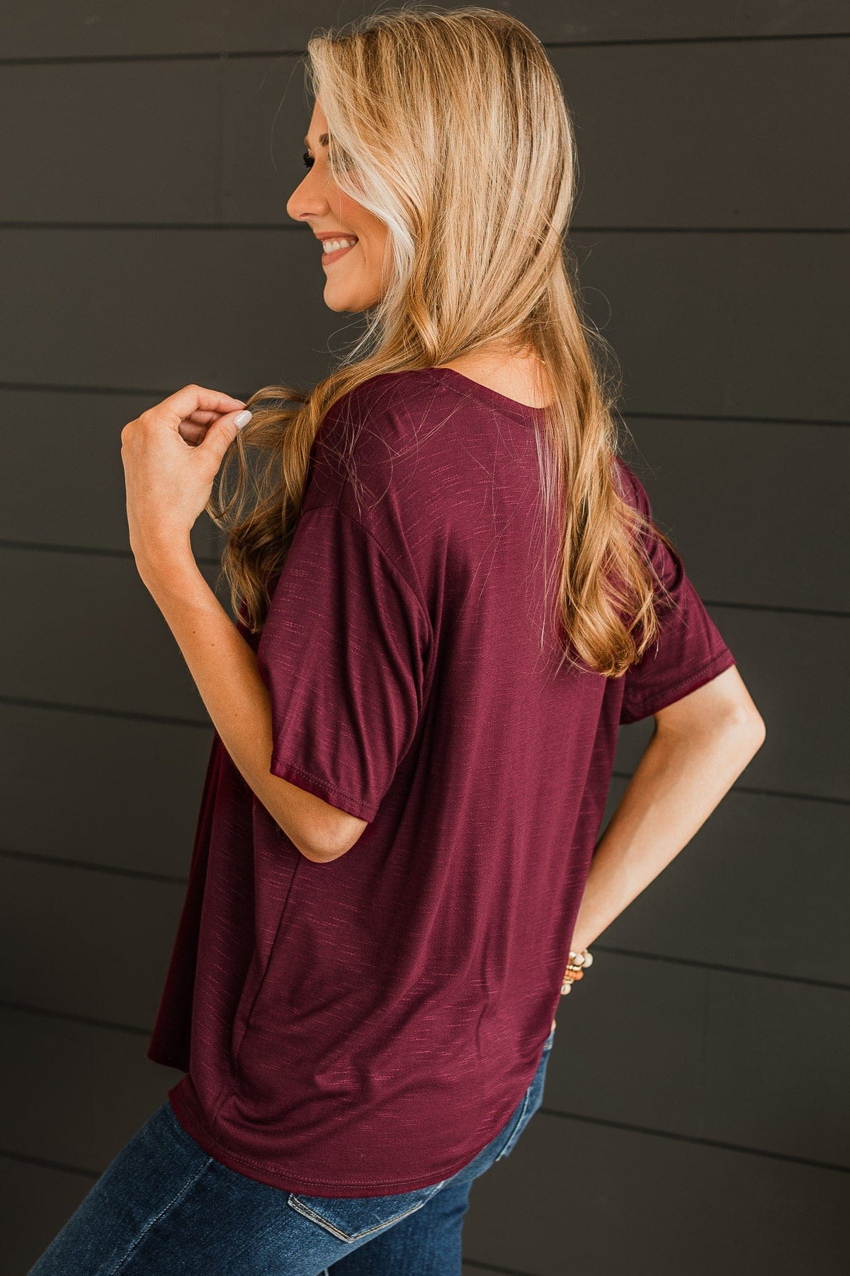 Tearing Down Boundaries Knit Top- Burgundy