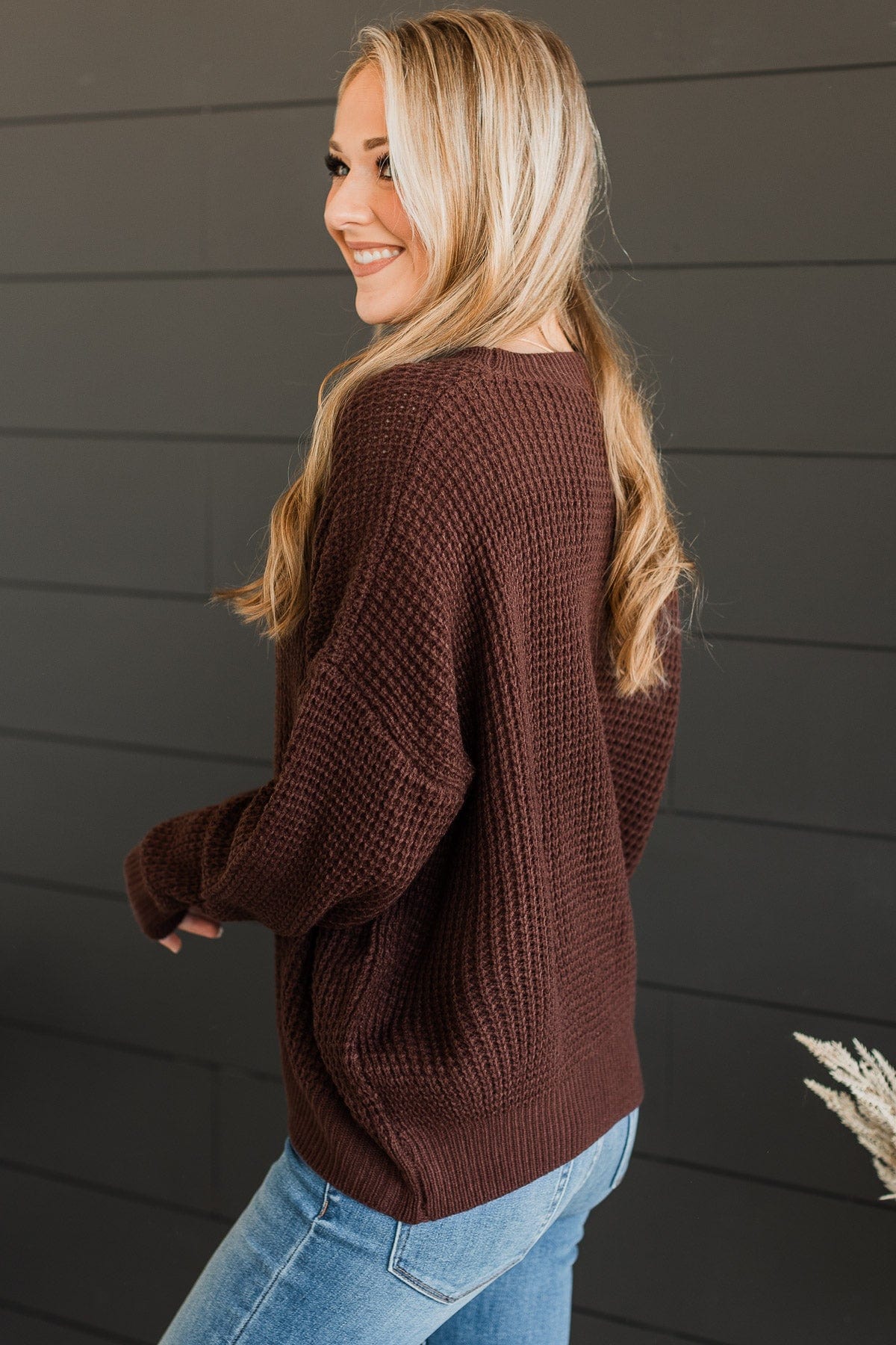 Brown Cable Knit Sweater