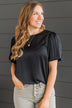 Like A Melody Puff Sleeve Top- Black