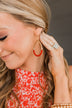 Major Flair Teardrop Earrings- Red & Gold