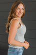 Kind Ways Striped Tank Top- Heather Grey