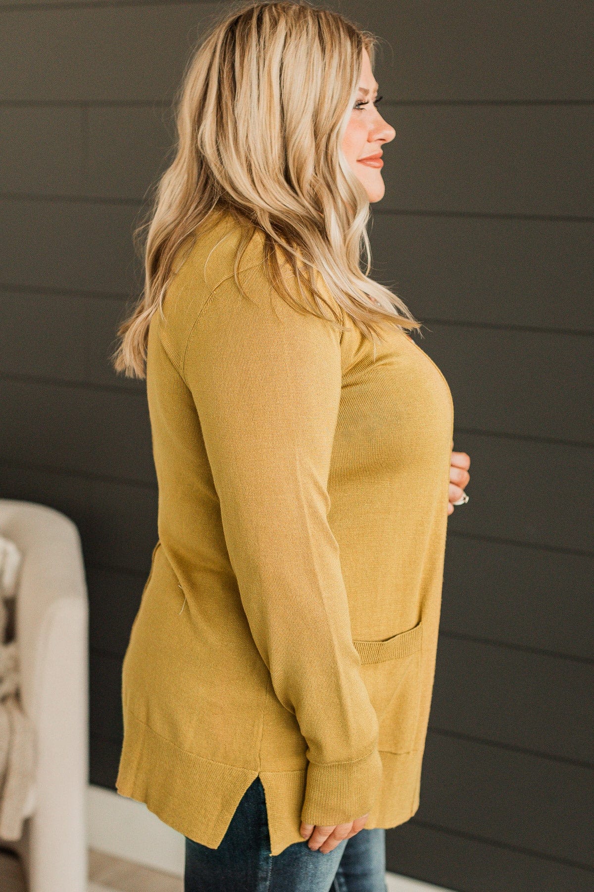 Can't Resist This Knit Cardigan- Goldenrod