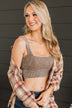 Irresistible Charm Cropped Tank Top- Mocha