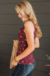 Friends For Life Floral Tank Top- Plum