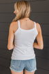 Pleasant Days Ribbed Knit Tank Top- Off-White