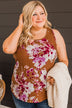 Inspire Me Floral Tank Top- Camel