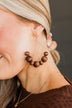 Wishful Thoughts Beaded Hoop Earrings- Brown