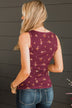 Friends For Life Floral Tank Top- Plum