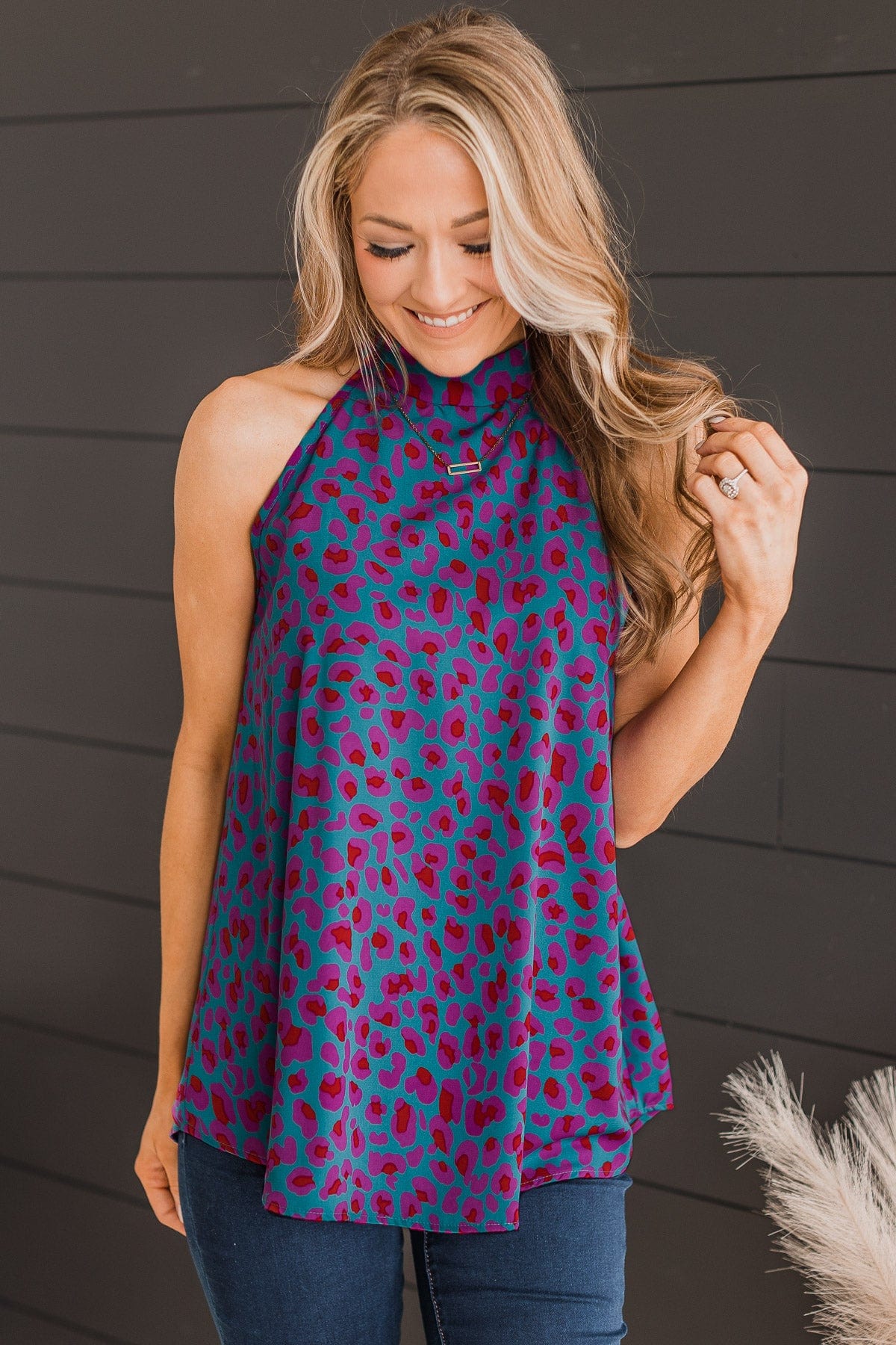 Worth The Chase Tie Tank Top- Teal