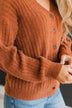 Play It Cool Knit Button Cardigan- Copper