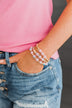 Forever Exquisite Bracelet Set- Gold & Pink